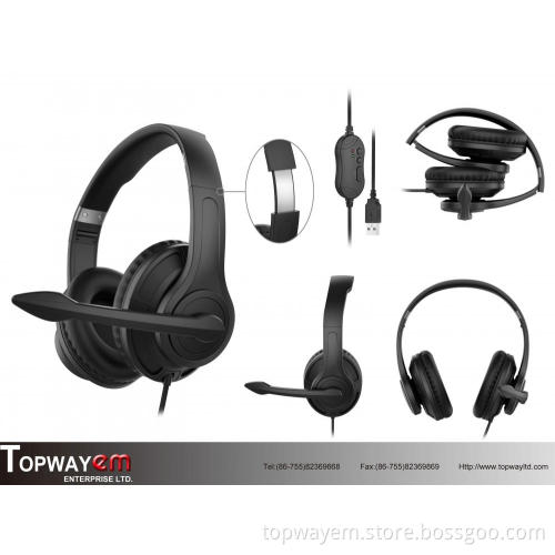 Wired Foldable Games Headphone with Volume Control Mic